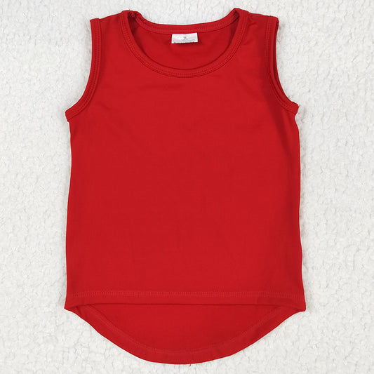 Baby Girls Clothes Tops Red Sleeveless Yoga Vests Top GT0981 5.22