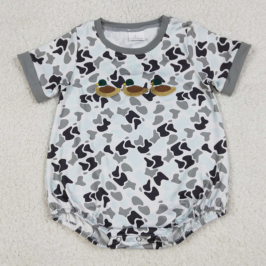 Baby Boys Rompers Embroidery Ducks Southern Grey Camo Hunting Rompers SR3571 1.5