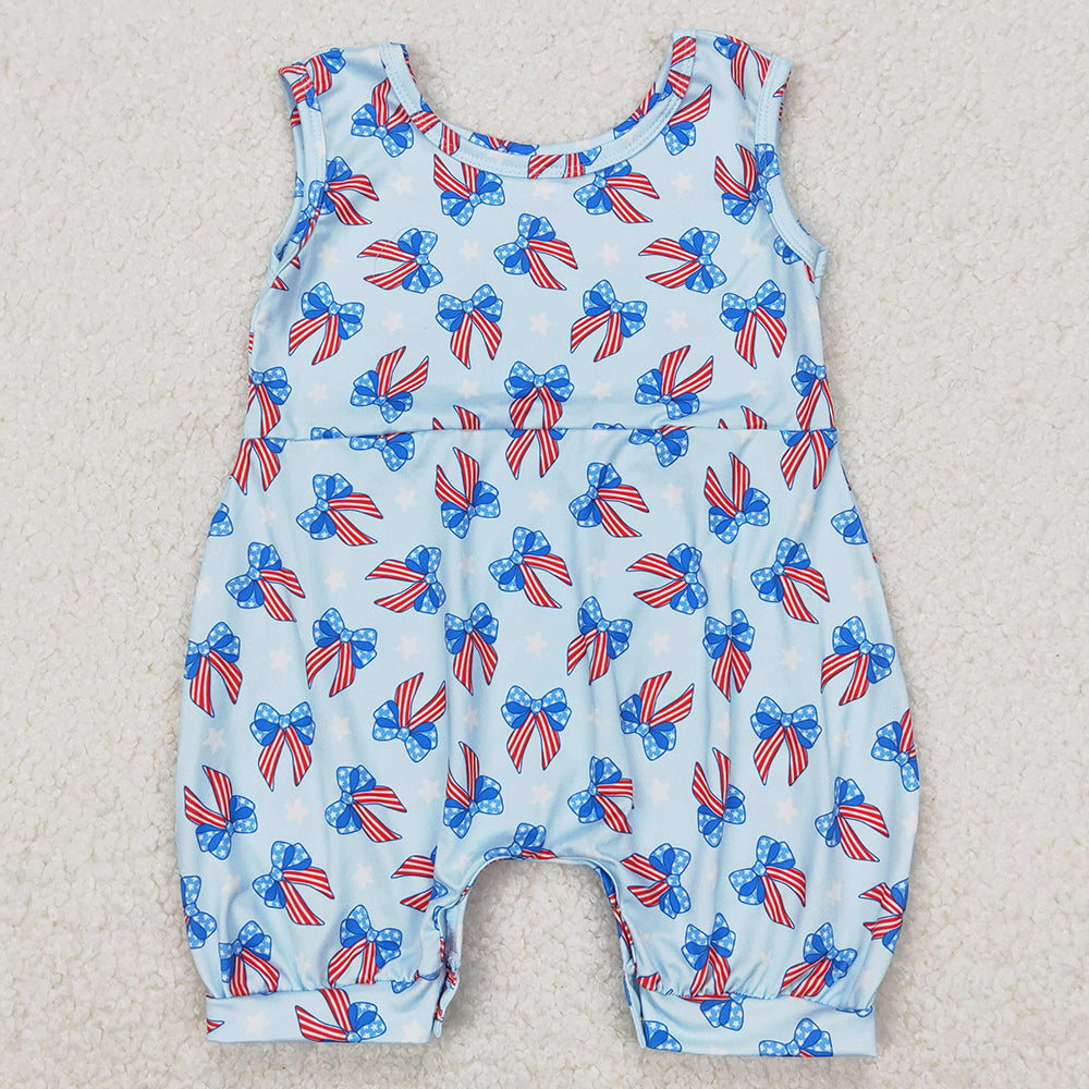 Baby Infant Girls Rompers 4th Of July Bows Summer Rompers SR2729 3.18