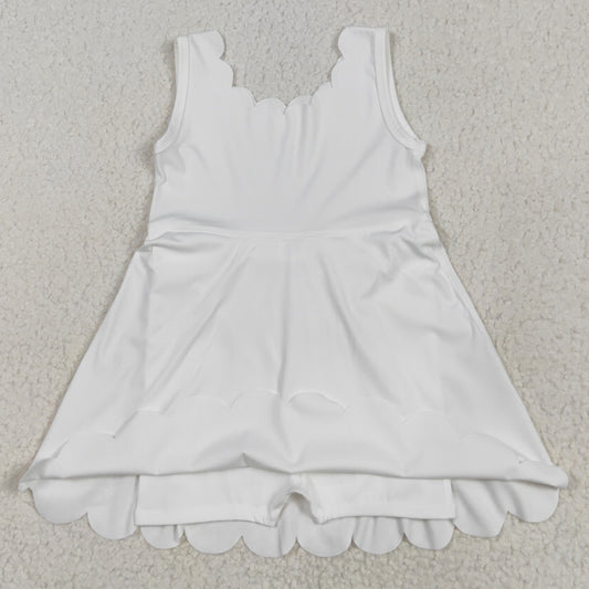 Baby Girls Dress White Sleeveless Yoga Knee Length Dresses GSD2370 5.16