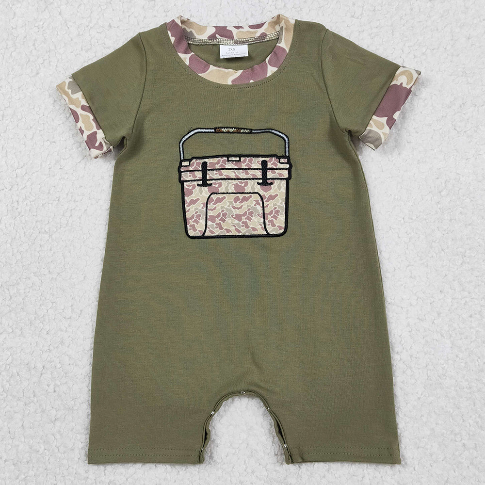 Baby Boys Rompers Embroidery Camo Boxes Olive Short Sleeve Hunting Rompers SR3761 1.5