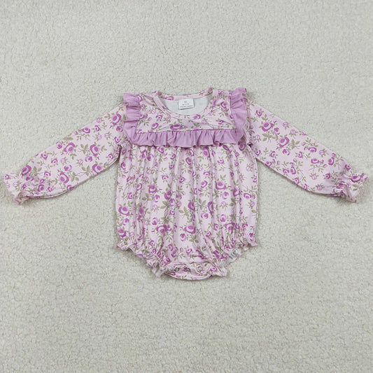 Baby Girls Rompers Long Sleeve Flowers Ruffle Rompers LR2624 12.9