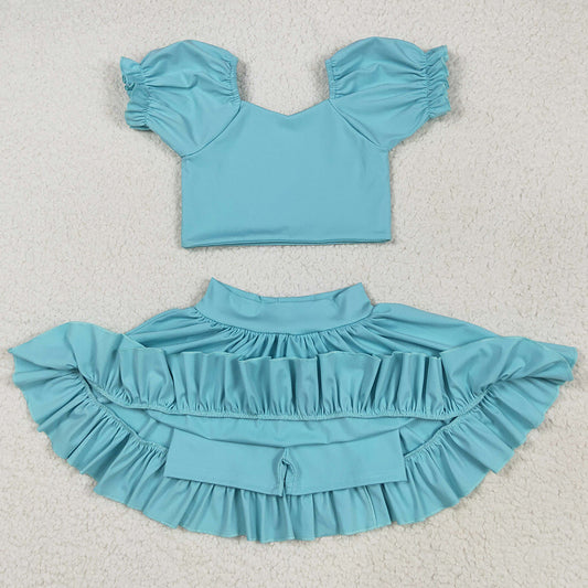 Baby Girls Clothes Aqua Yoga Shirt Skirt Active Wear Clothes Sets Preorder GSD2101 5.21