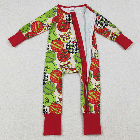 Baby Boys Rompers Grin Lights Plaid Christmas Zipper Footie Rompers LR2658 10.2