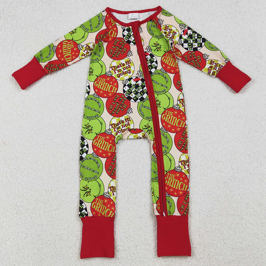 Baby Boys Rompers Grin Lights Plaid Christmas Zipper Footie Rompers LR2658 10.2
