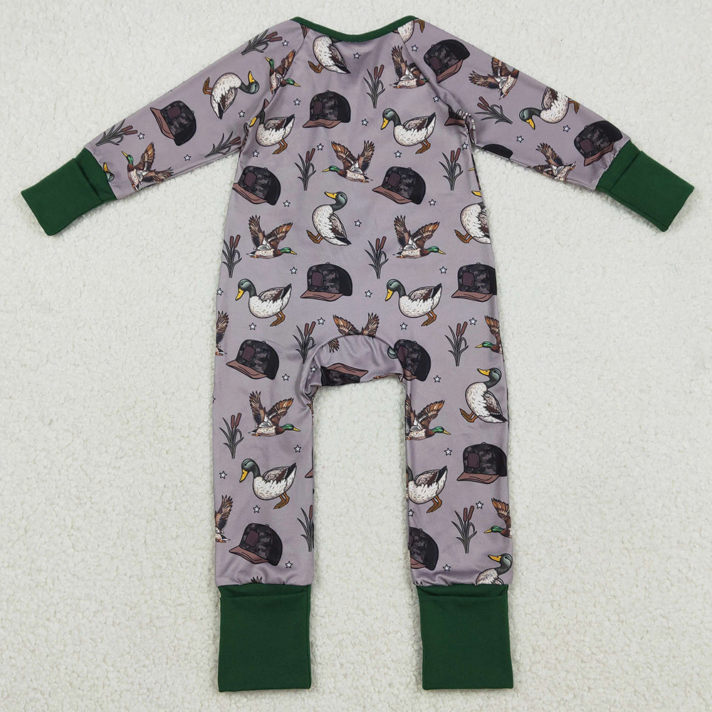 Baby Boys Rompers Camo Hats Ducks Hunting Two Way Zip Convertible Rompers LR2886 12.10