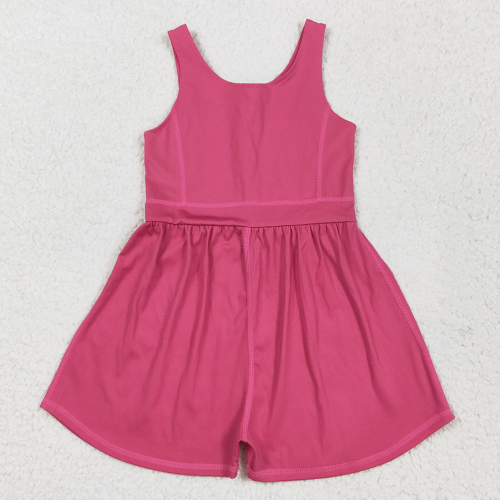 Sibling Baby Girls Jumpsuits Colorful Sleeveless Yoga Jumpsuits 5.28