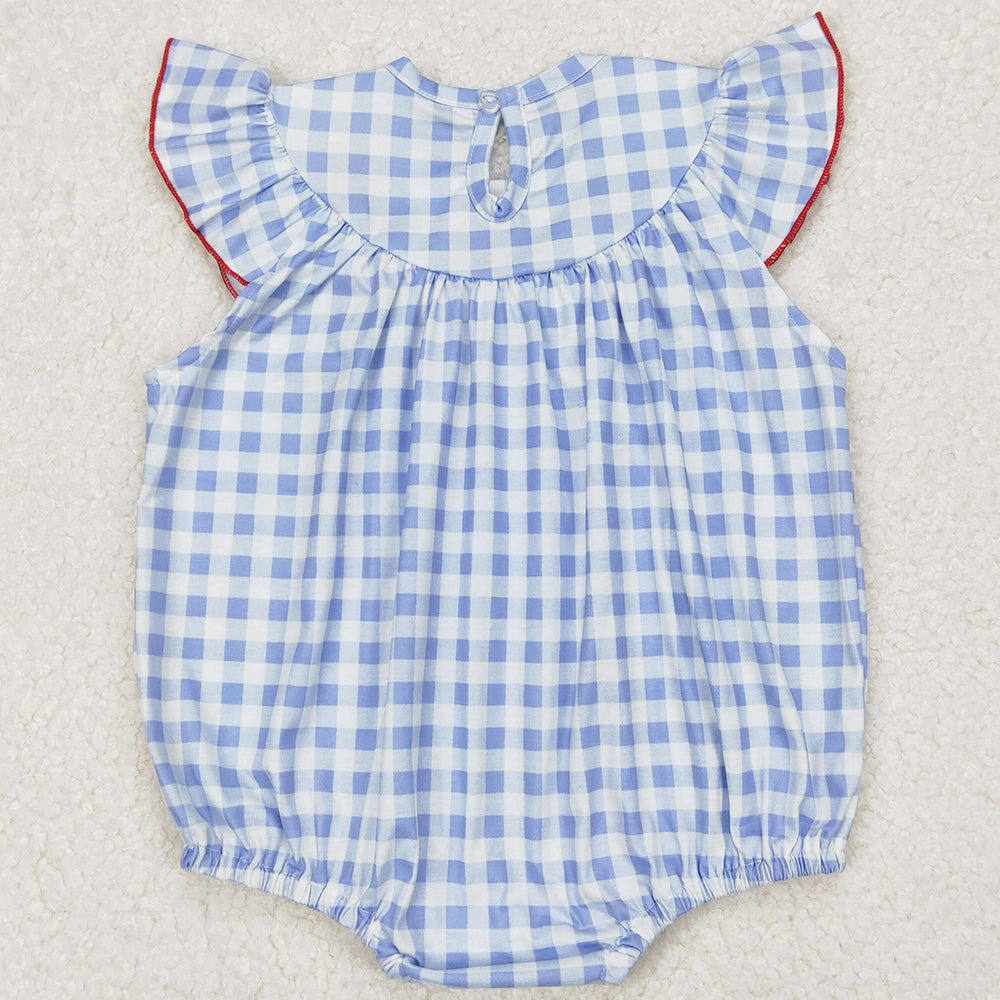 Smocked Baby Infant Boys Rompers 4th Of July Flags Sleeveless Rompers SR2572