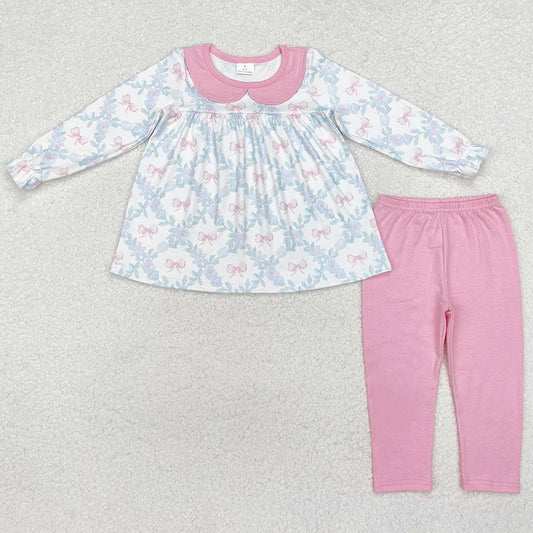 Baby Girls Clothes Flowers Bows Tunic Tops Legging Pants Sets GLP1876
