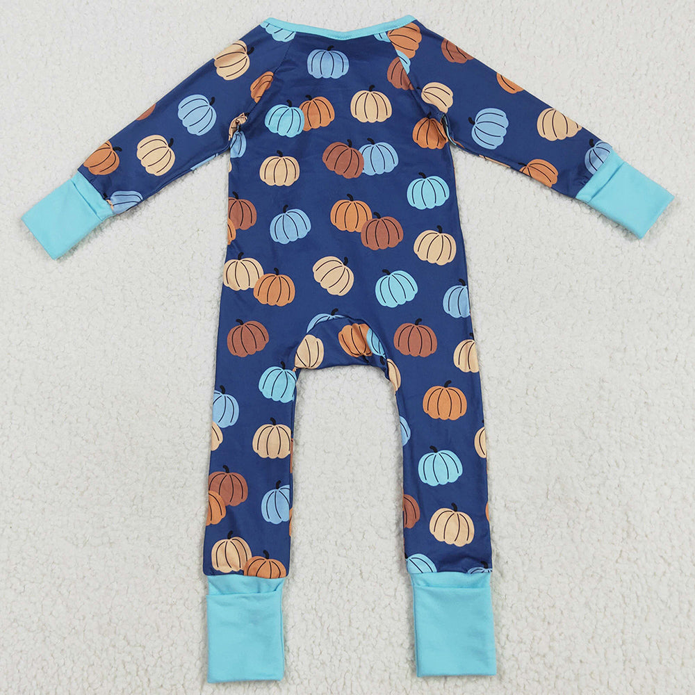Baby Girls Rompers Long Sleeves Colorful Pumpkins Zipper Pant Rompers LR2364 7.18