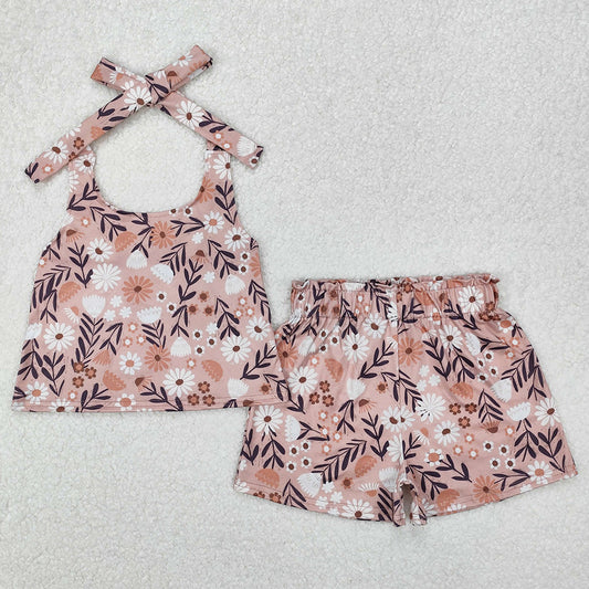 Baby Girls Clothes Floral Halter Top Elastic Shorts Clothes Sets GSSO1870 3.7