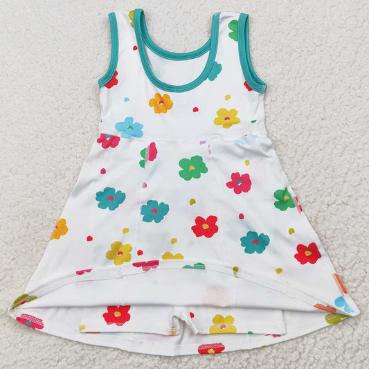 Baby Girls Dress Sleeveless Colorful Flowers Yoga Knee Length Dresses GSD2346 5.22