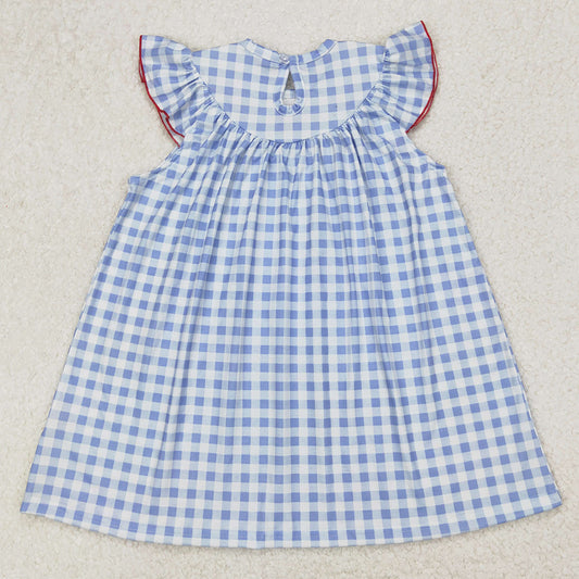 Baby Girls Dress 4th Of July Flags Knee Length Dresses Girls Smocked Dress GSD1817