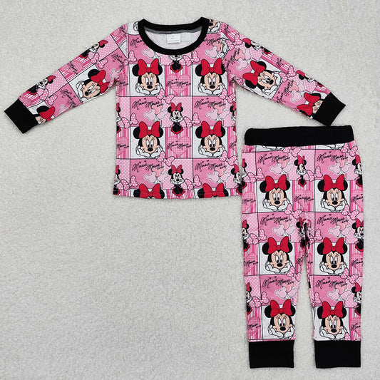 Baby Girls Pajamas Pink Checkered Tops Pants Pajamas Clothes Sets GLP2280