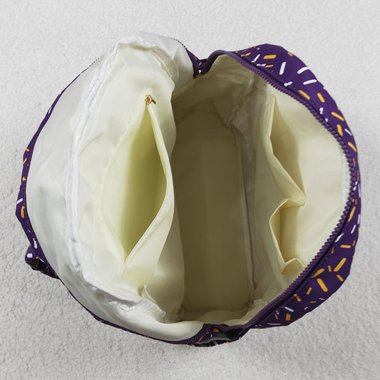 Baby Kids Backpacks Purple Sprinkles Team Zipper School Back Bags BA0327 11.6