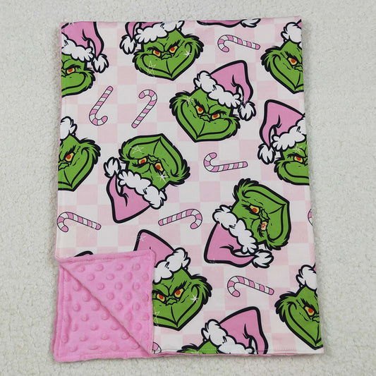 Baby Kids Blankets Green Face Candy Cane Christmas Blankets BL0225 10.4