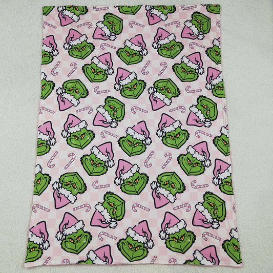Baby Kids Blankets Green Face Candy Cane Christmas Blankets BL0225 10.4