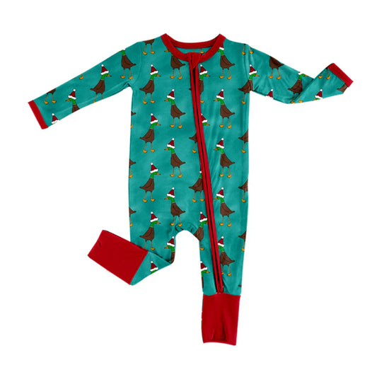 Preorder (moq 5)Baby Kids Hot Blue Long Sleeves Hats Ducks Zipper Rompers 5.17