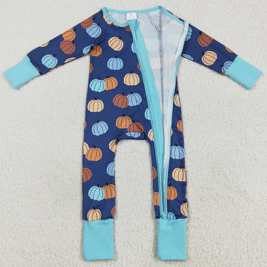 Baby Girls Rompers Long Sleeves Colorful Pumpkins Zipper Pant Rompers LR2364 7.18