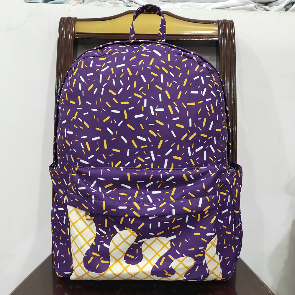Baby Kids Backpacks Purple Sprinkles Team Zipper School Back Bags BA0327 11.6