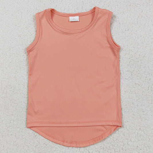Baby Girls Clothes Tops Peach Sleeveless Yoga Vests Tops GT0984 5.23