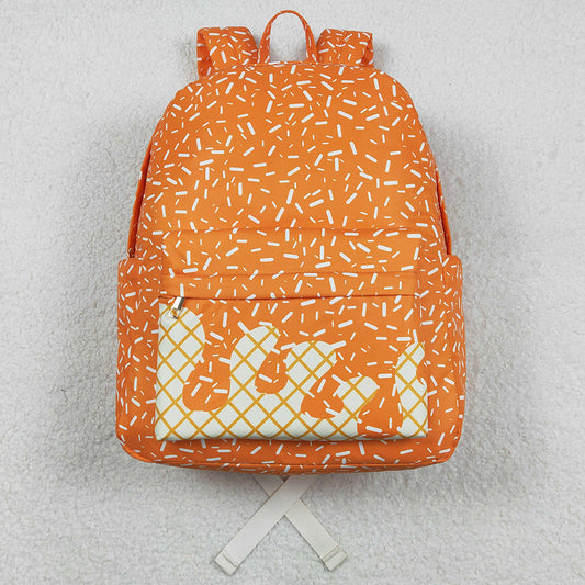 Baby Kids Backpacks Orange Drip Sprinkles Team Zipper School Back Bags BA0339 11.22