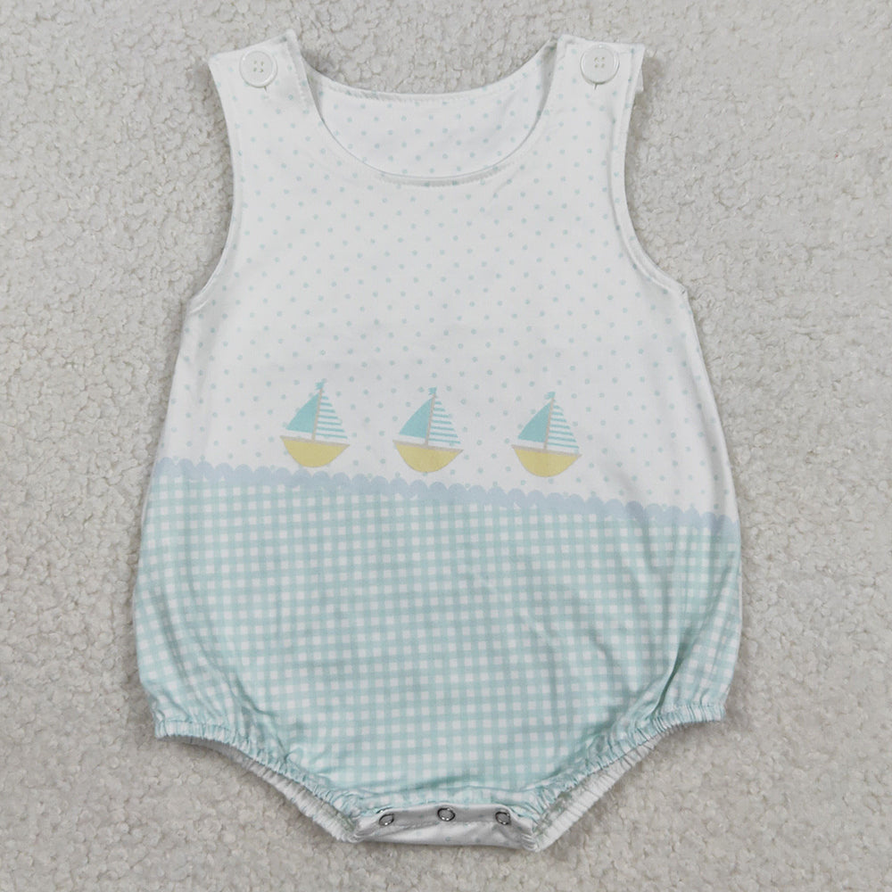 Baby Boys Rompers Sleeveless Boats Polka Dots Rompers SR3754