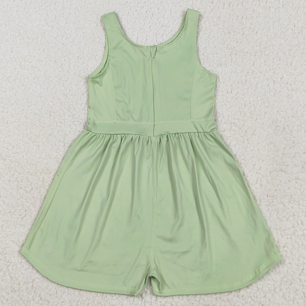 Baby Girls Jumpsuits Light Green Sleeveless Yoga Jumpsuits SR3021 5.23
