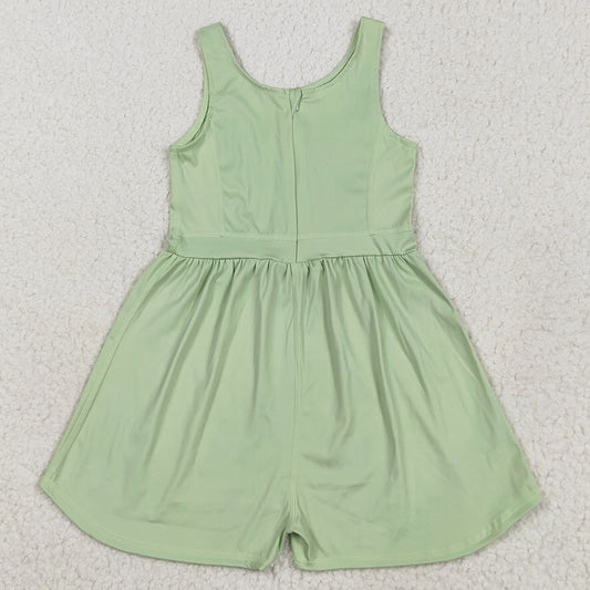 Baby Girls Jumpsuits Light Green Sleeveless Yoga Jumpsuits SR3021 5.23