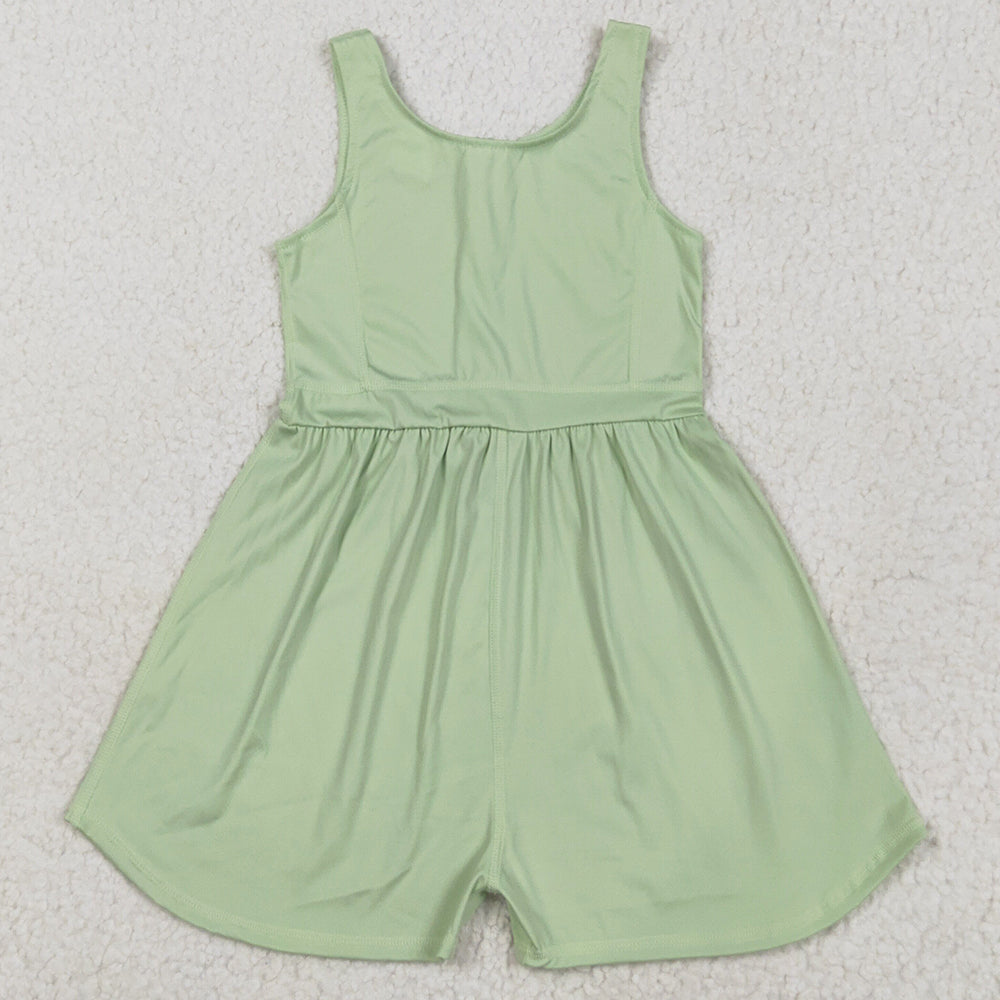 Sibling Baby Girls Jumpsuits Colorful Sleeveless Yoga Jumpsuits 5.28