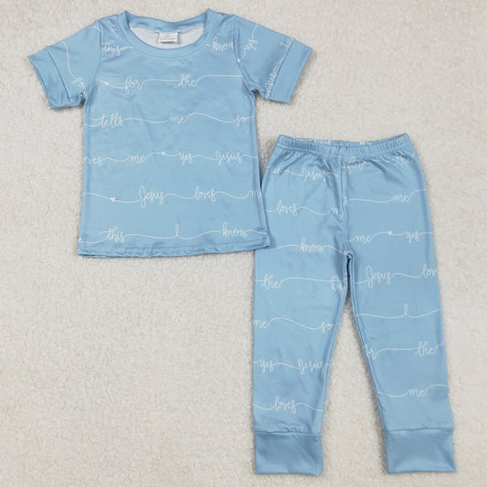 Baby Boys Pajamas Green Jesus Love Shirt Pants Pajamas BSPO0529 3.1