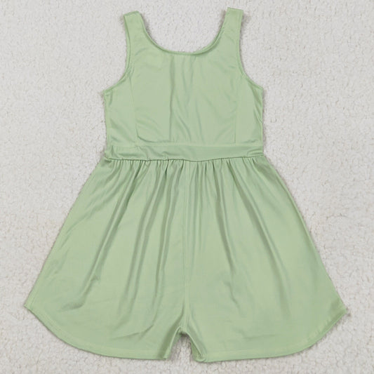 Baby Girls Jumpsuits Light Green Sleeveless Yoga Jumpsuits SR3021 5.23