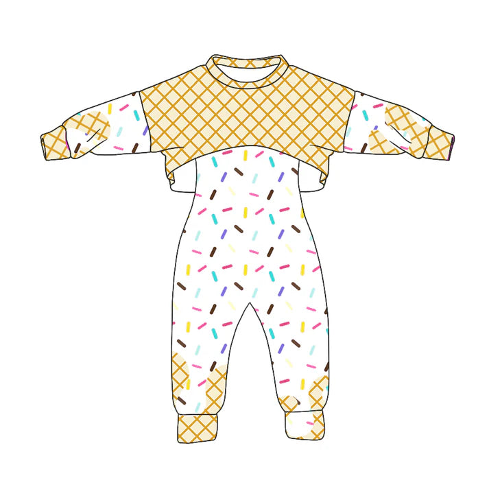 Preorder (moq 5)Baby Girls Long Sleeves Drip Shirt Top Jumpsuit 2 Piece Team Clothes Sets 8.5