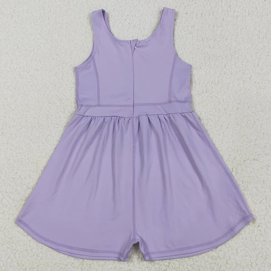 Baby Girls Jumpsuits Lavender Sleeveless Yoga Jumpsuits SR3020 5.23