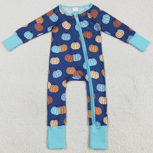 Baby Girls Rompers Long Sleeves Colorful Pumpkins Zipper Pant Rompers LR2364 7.18