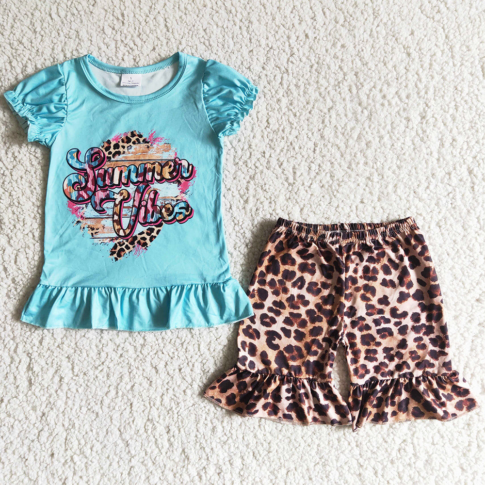 Toddler Girls Clothes Summer Kids Outfits Short Sleeve Ruffle Shorts Set B12-30 5.15