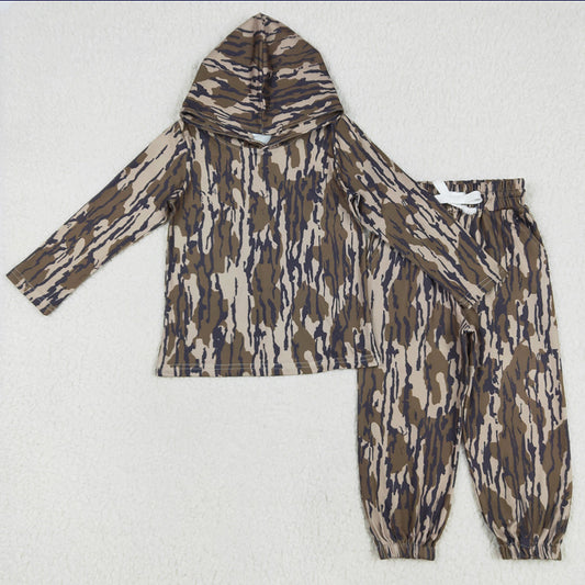 Hot Sale Baby Boys Clothes Camo Hooded Tops Pants Clothes Sets BT0920 P0649