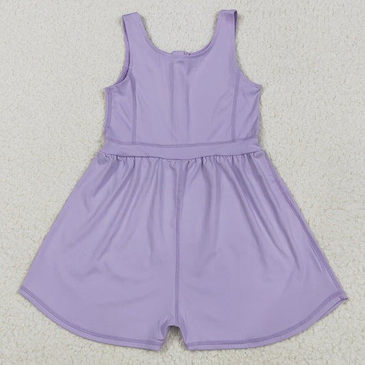 Sibling Baby Girls Jumpsuits Colorful Sleeveless Yoga Jumpsuits 5.28