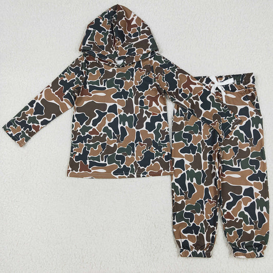 Boutique Baby Boys Clothes Camo Hooded Tops Pants Clothes Sets BT0921 P0650