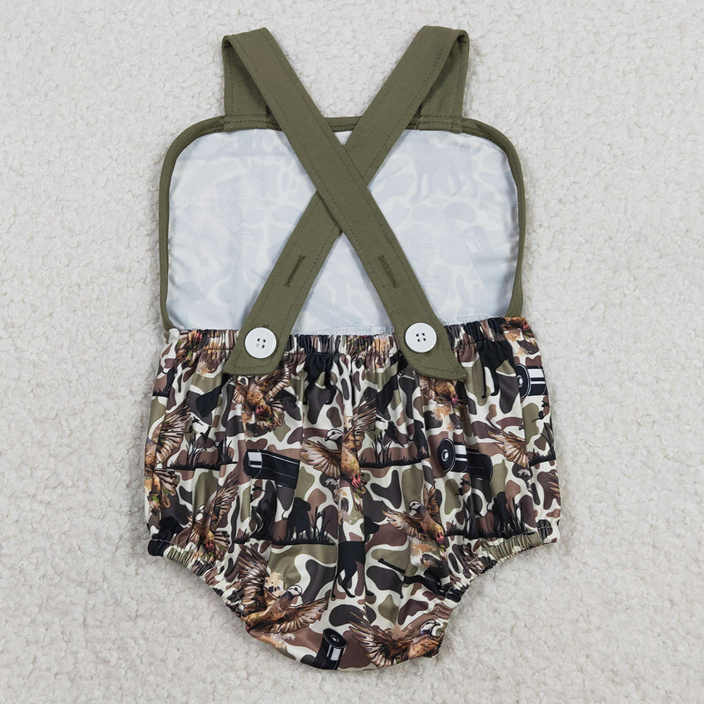 Baby Boys Rompers Strap Southern Dog Ducks Camo Hunting Rompers SR3926