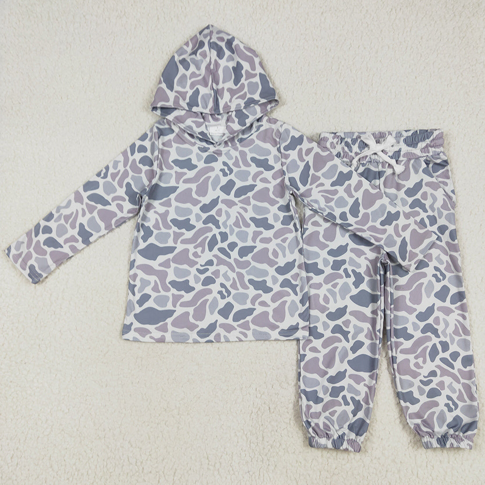 Baby Boys Clothes Camo Hooded Tops Pants Clothes Sets BT0922 P0651