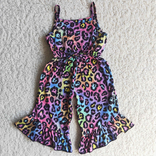 Kids Clothes Girls Jumpsuit Summer Baby Girls Rompers Suspender Leopard Jumpsuit A7-3