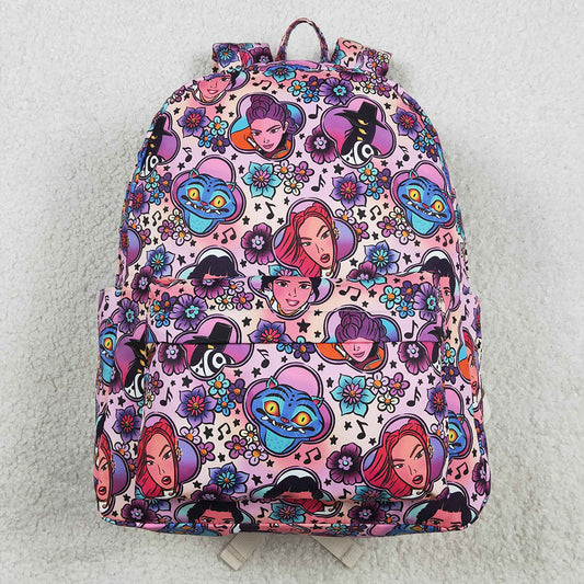 Baby Kids Bags Demon Hunter Flowers Zipper School Back Bags BA0384