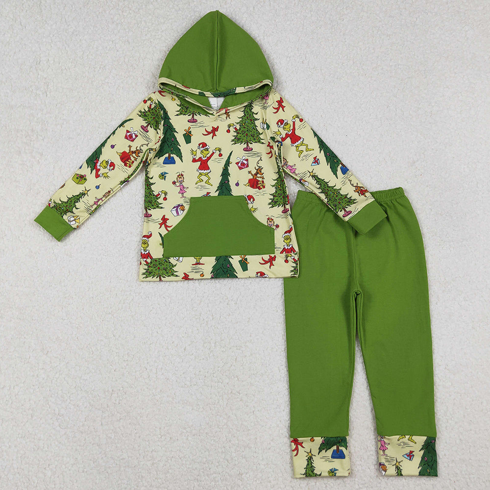 Baby Boys Clothes Christmas Trees Pocket Hoodie Leggings Pants Clothes Sets BLP1224 10.3