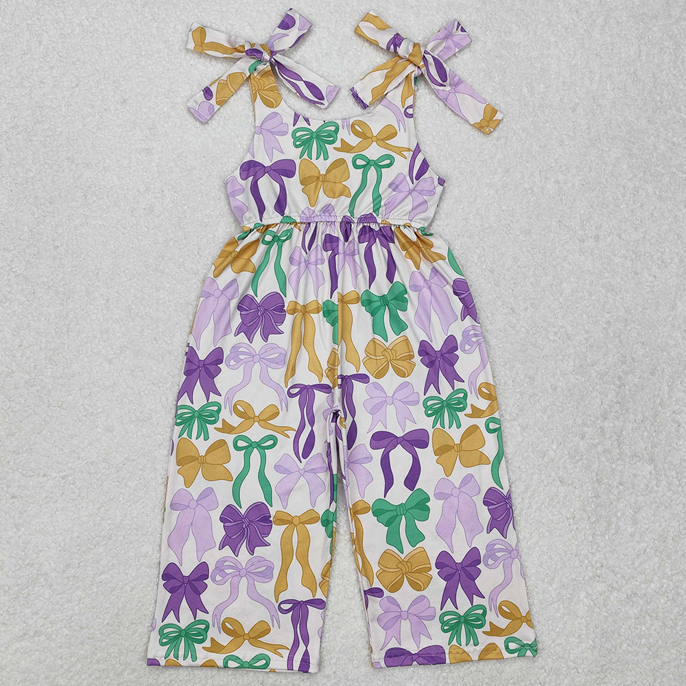 Baby Girls Jumpsuits Mardi Gras Cute Bows Straps Pants Jumpsuits SR2522