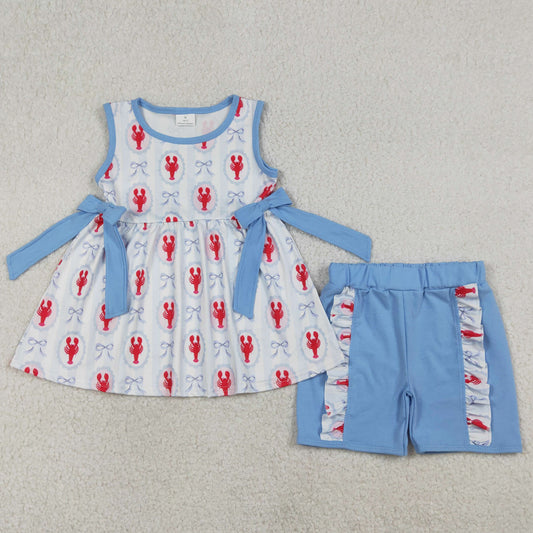Baby Girls Clothes Bows Crayfishes Tunic Ruffle Shorts Clothes Sets GSSO3051 1.5
