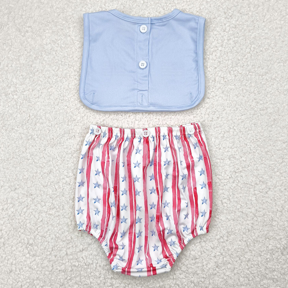 Baby Boys Rompers Sleeveless Flags Red Stripe Stars 4th Of July Rompers SR3049 5.1