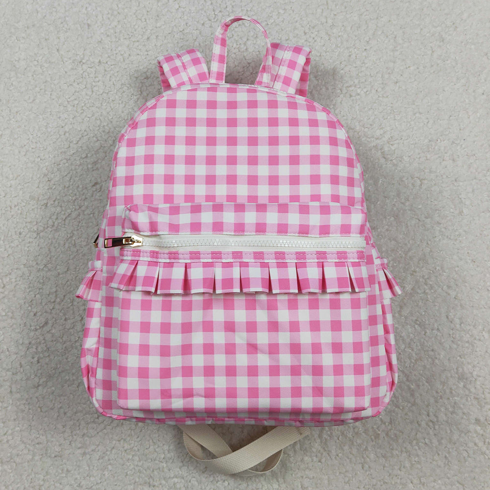 Baby Girls Bags Children Pink Checkered Back Bags BA0086