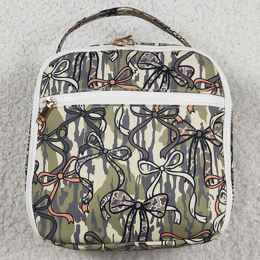Baby Kids Bags Southern Olive Camo Bows Lunch Boxes Bags BA0393