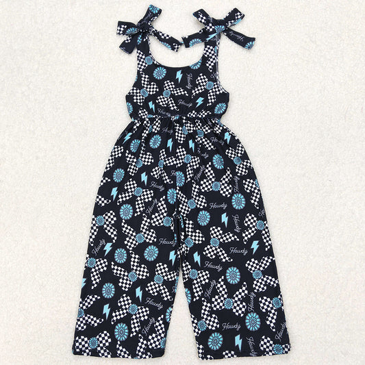 Baby Girls Jumpsuits Straps Western Howdy Turquoise Jumpsuits SR2466 3.13